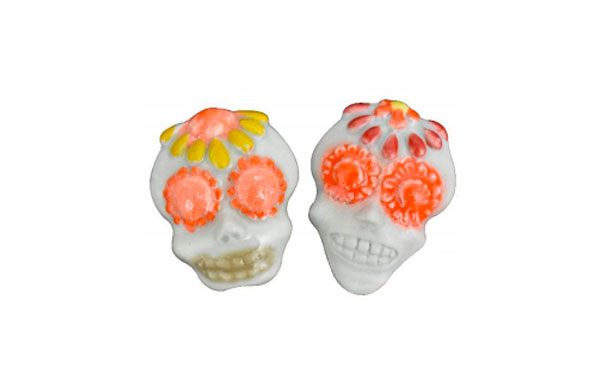 Coleccionable de Día de Muertos con forma de Calavera tipo azúcar Plana